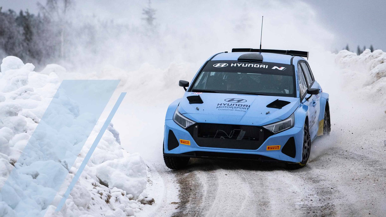 Hyundai motorsport N-model kører i sne