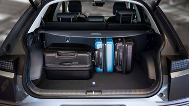 Tre kufferter i bagagerummet på Hyundai IONIQ 5